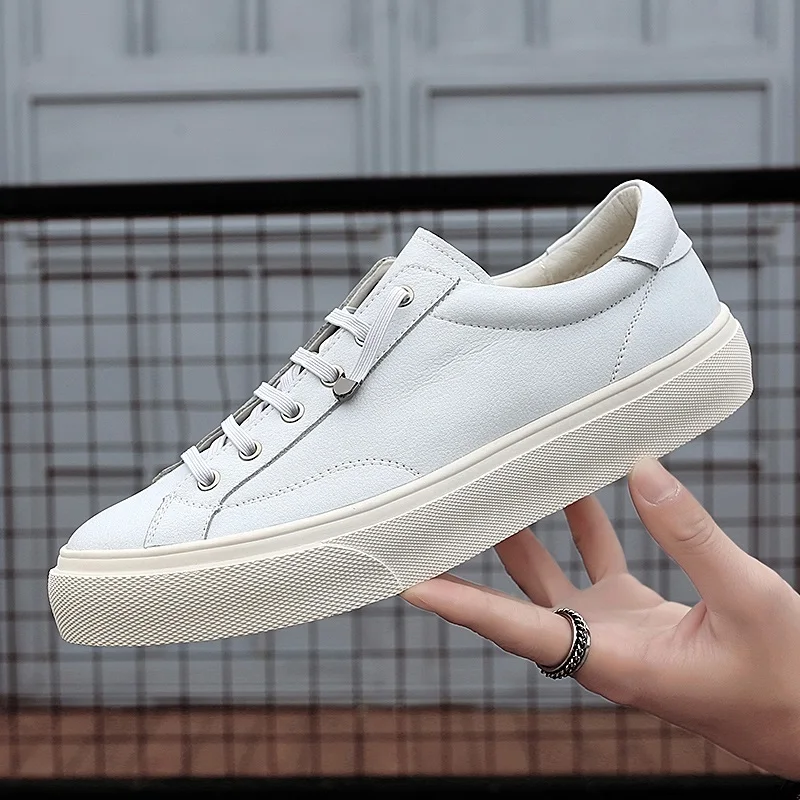 

2019 new Men's board shoes outdoor new style fashion genuine leather casual breathable outside lace up fahsion shoes men L4