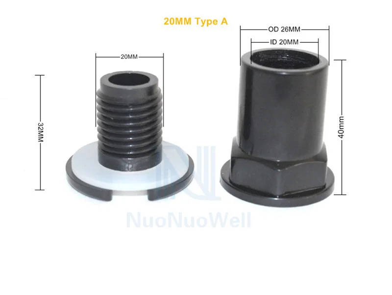 20/25mm Bottom Filter BulkHead Aquarium Marine Pipe Fitting PVC Drain Connector With Valve Water Tank Outlet Kits