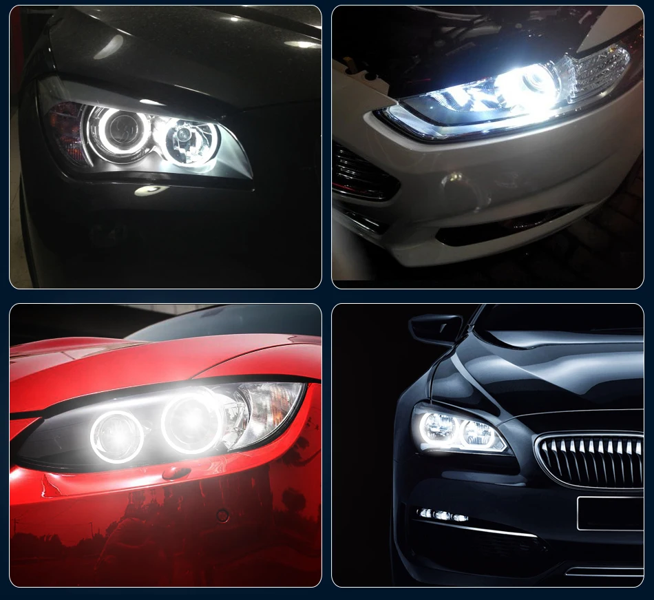 2X10 Вт для BMW E60 E61 E63 E64 E70 X5 E71 X6 E82 E87 E89 Z4 E90 E91 m3 светодиодный CANBUS Ангельские глазки свет фар Лампа Белый