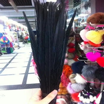 

100pcs black Ringneck Pheasant Tail Feathers 35-40cm/14-16inch for Wedding Centerpieces Carnival Ornament DIY Gifts