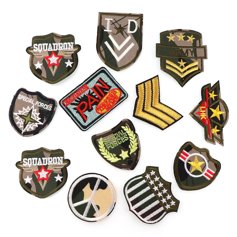 

Random 12PCS Captain Anchor Patches Badge Cartoon Embroidered Iron On Patch For Clothing Jacket Applique DIY Accessory Badges