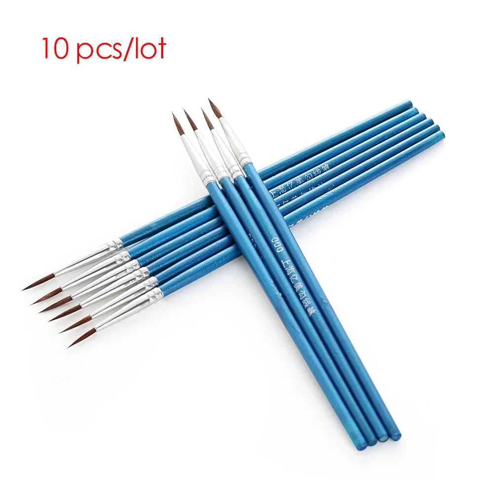 

10Pcs/lot Nylon Fiber Hair Point Tip Line Drawing Pen Artist Paint Brush Watercolor Drawing Painting Brush Pen Art Supplies