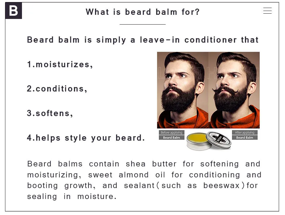 Condicionador de Barba Pçs para Atacado Envio Fazer Logotipo Lanthome Natural Barba Cera Bálsamo Orgânica Modelagem Hidratante Oem Dhl 100 4 Cheap Pomadas e ceras