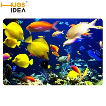 

Cute Yellow Tropical Fish Sea Bath Carpets for Home Blue Door Mats and Rugs for Kitchen Living Room 2mm Thin Pads Floor Carpet