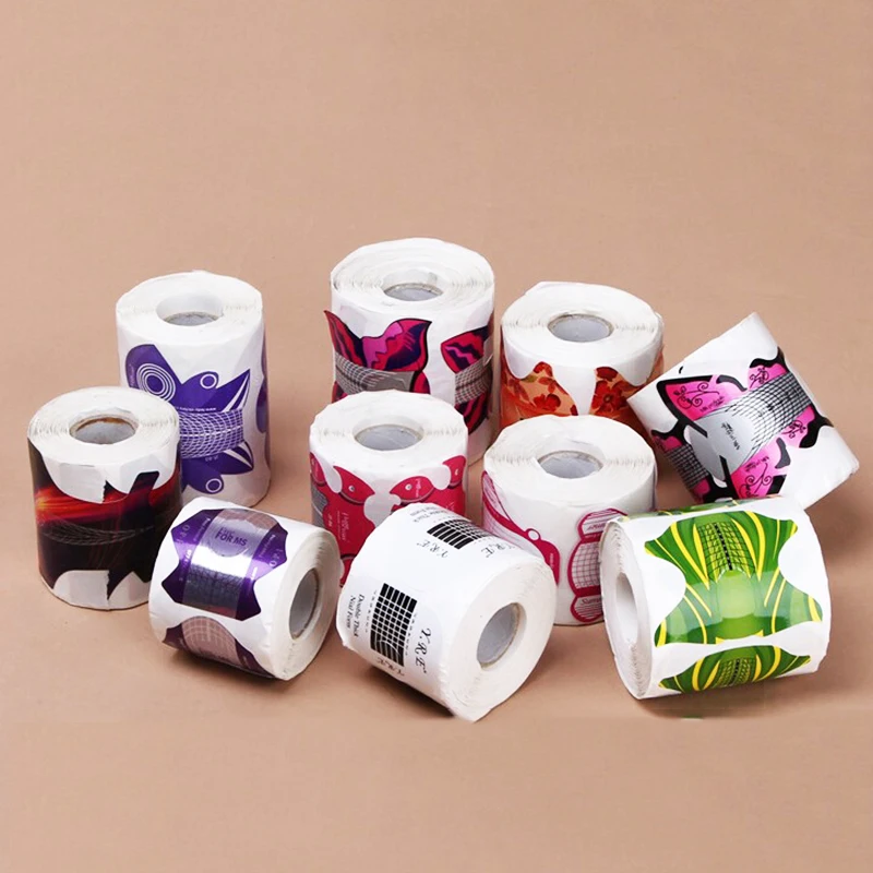 

Professional Adhesive Nail Forms 500pcs Nail Art Guide Form Acrylic Tip For Gel Extension Sticker Nail Polish DIY Curl Formes