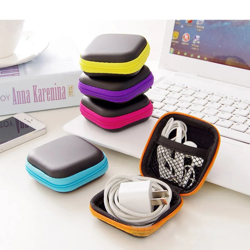 

Portable Mini USB Cable Bag Anti-knock Earphone Bags Fashion Color EVA Packet Square Parcel Colorful Accessories Package