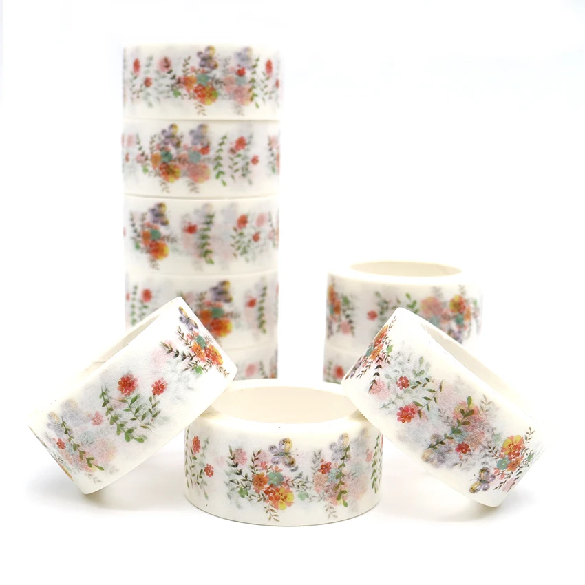 

7m*20mm Creative Refreshing Bouquet Washi Tape DIY Japanese Paper Decorative Adhesive Tape Cartoon Series Masking Tape Stickers