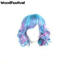 woman short curly wigs heat resistant synthetic wig short layer mixed color wigs women sky blue red white wig 30 cm WoodFestival цена woman short curly wigs heat resistant synthetic wig short layer mixed color wigs women sky blue red white wig 30 cm WoodFestival цены онлайн