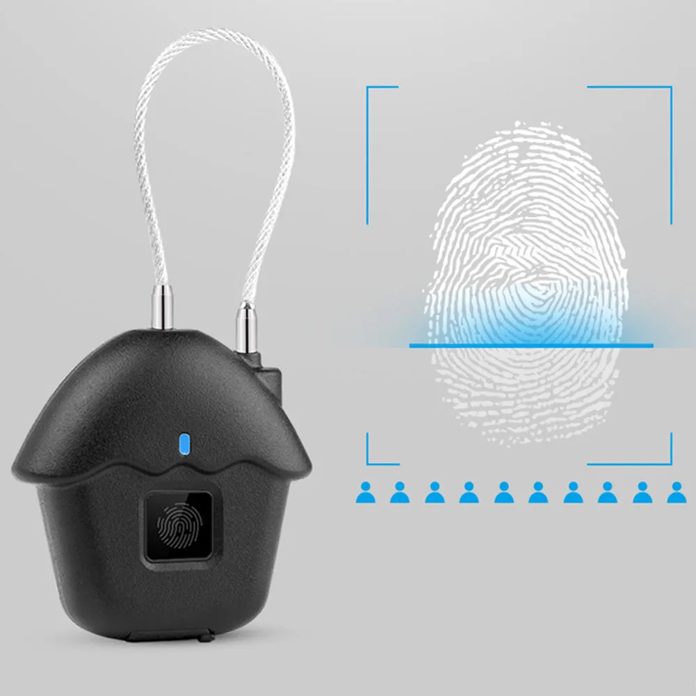 

Zinc Alloy Fingerprint Lock Home USB Rechargeable Portable Keyless Smart Padlock Door Biometric Suitcase Anti Theft Mini