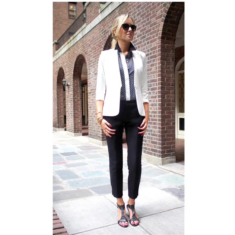 Buy White Jacket Black Pants Womens Business Suits