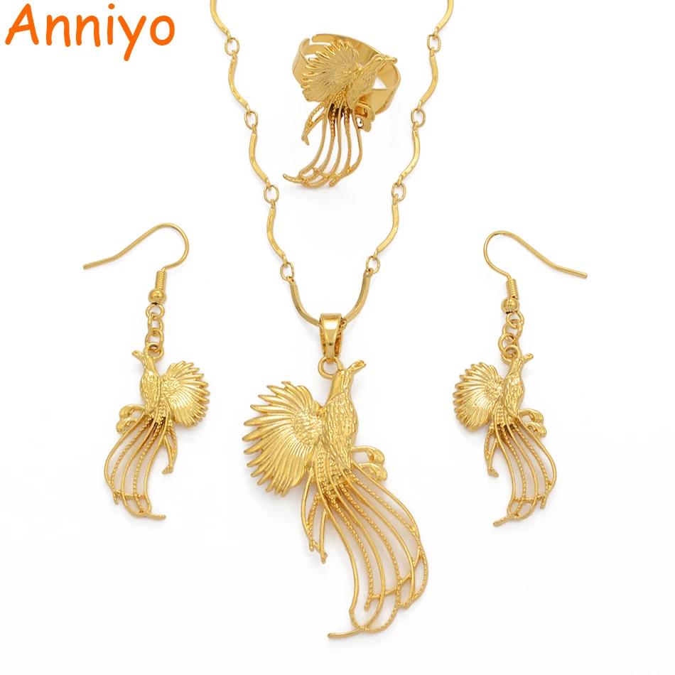 

Anniyo Papua New Guinea Bird Jewelry sets Pendant Necklaces Earrings Ring,PNG Beautiful Birds Jewellery set #017116