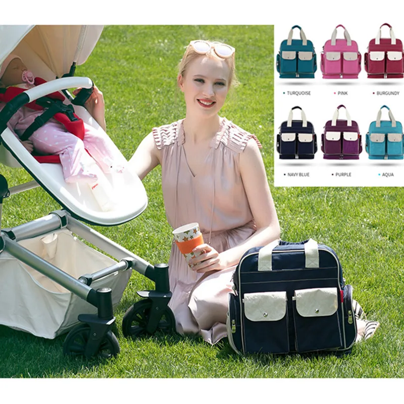 

Fashion Mummy Maternity Diaper Bag Stroller Hanging Baby Bag Large Nursing Bag for Baby Care Nappy Travel Backpack Handbag