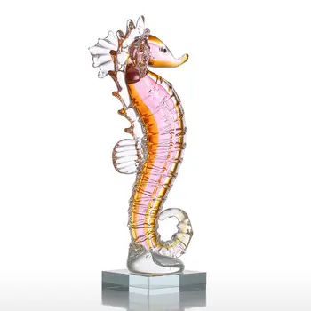 

Tooarts Seahorse Gift Glass Ornament Animal Figurine Handblown Home Decor Office Desktop Decoration Craft Gift Figurine Arts
