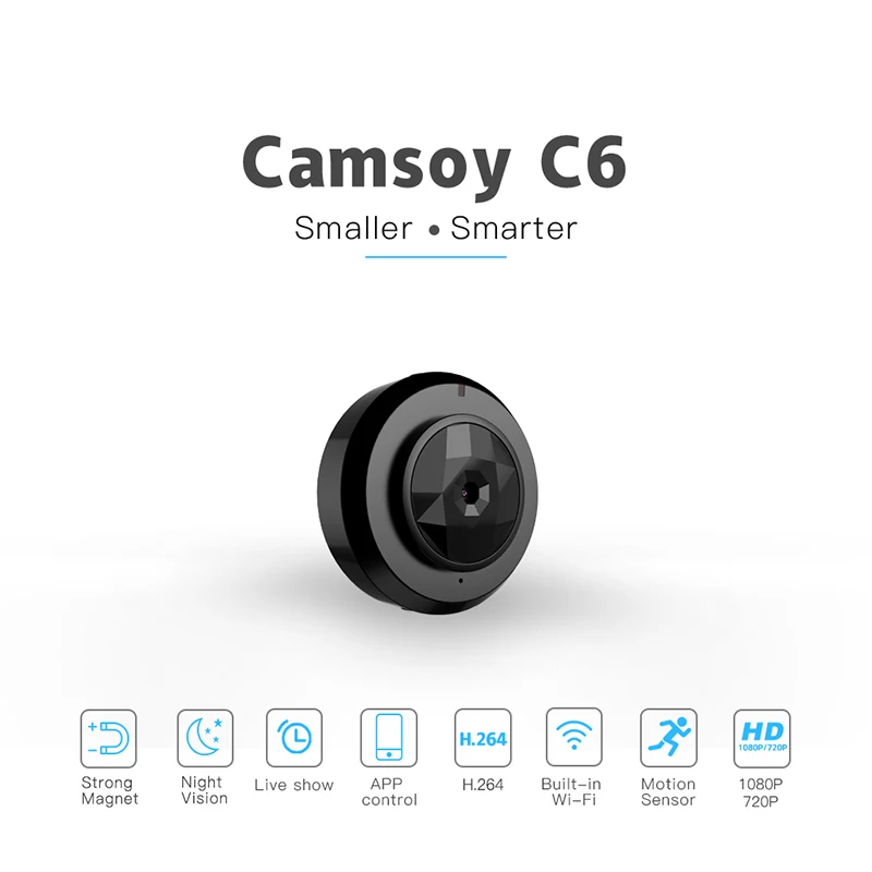 Мини микро камера C6 Cookycam Wi Fi беспроводная HD720P со смартфоном App Night VisionHome