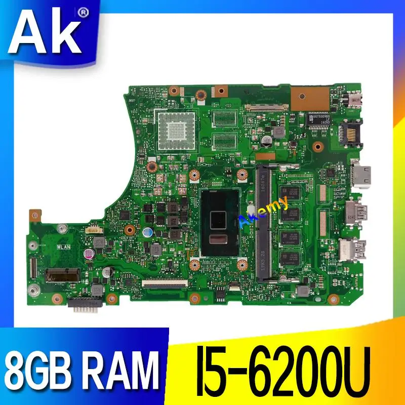 X556UAM Материнская плата ноутбука DDR4 8 Гб Оперативная память I5-6200U для ASUS X556U X556UJ X556UB X556UF X556UV X556UQ X556UQK материнская плата Тесты ОК