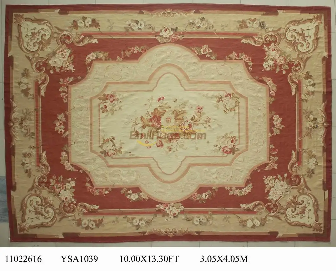 

Handmade New Listing Museum Antique French Aubusson Pillow Elegant Floral Antique Handknotted Wool Aubusson Carpet