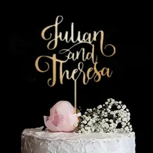 Персонализированные торт Топпер пользовательское имя для вас свадебный торт Топпер Обручение монограмма для торта Юбилей Топпер