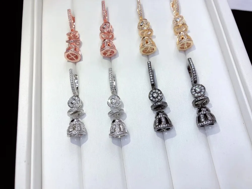 

Y571 1 Pair High Quality Golden plated Paved CZ Earrings Back Connectors Cubic Zirconia DIY Jewellery Making