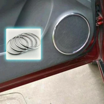 

Interior Moulding Car Styling 4Pcs Chrome Audio Speaker Stereo Decorative Ring Cover for Chevrolet Cruze 09 10 11 12 13 14