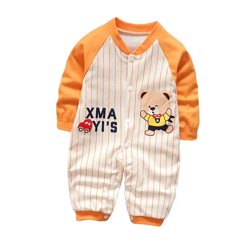 BibiCola Baby Long Sleeve Romper Baby Layette Boys Girls Costume for Babies Infant jumpsuit Cartoon Striped Kids Jumpsuit