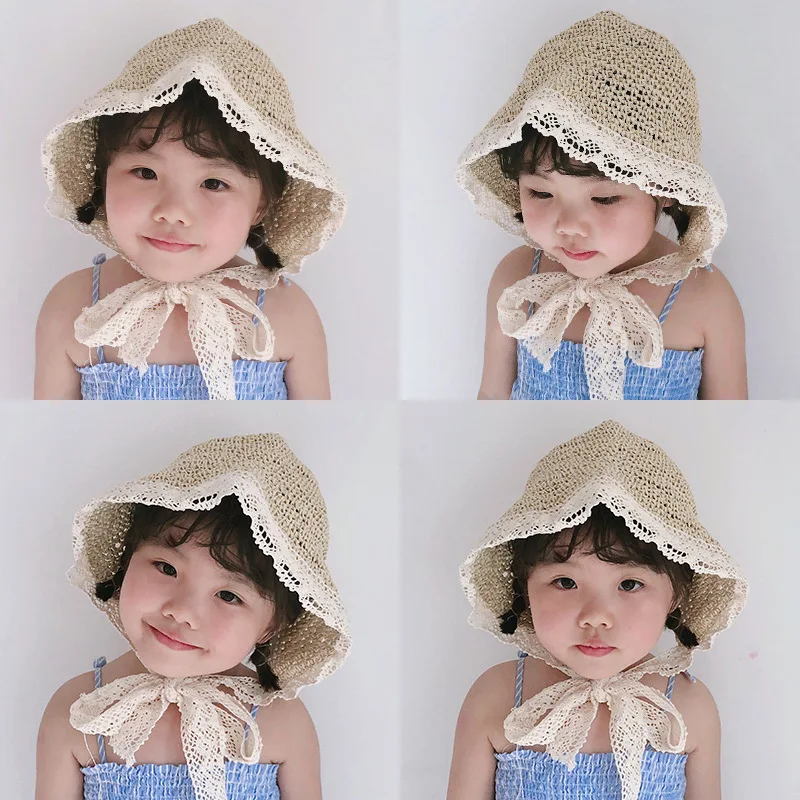 baby sun hat with string