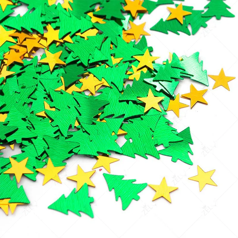 ZLJQ Рождеством конфетти декорация Разбрасыватели конфетти для стола елка снежинка Лось Звезда Зеленый Блестки пайетки вечерние маленькие украшения