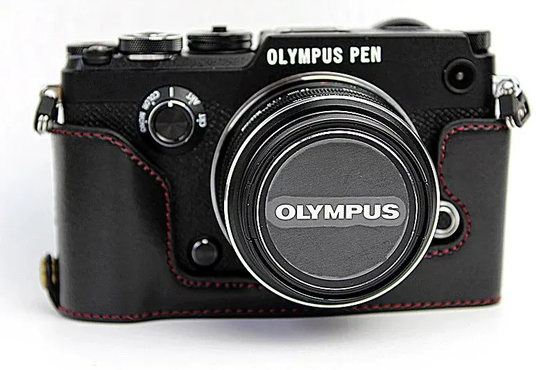 Кожаный чехол для камеры Olympus Pen-F Pen F PENF половина тела сумка для камеры извлечение батареи непосредственно крышка