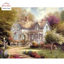 Золотое панно Сделай Сам полная Бриллиантовая Вышивка Дерево дом фото на заказ Алмазная картина вышивка крестиком 3D Рождественская Алмазная вышивка 813