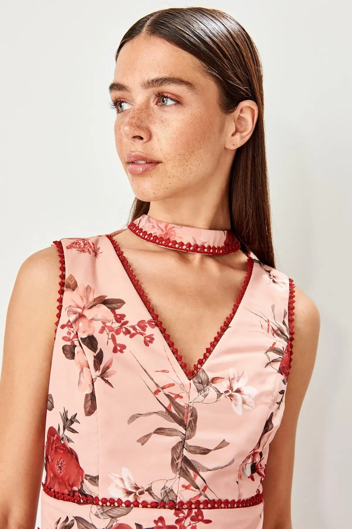 Модное платье с рисунком розы TPRSS19UT0172|Платья| |