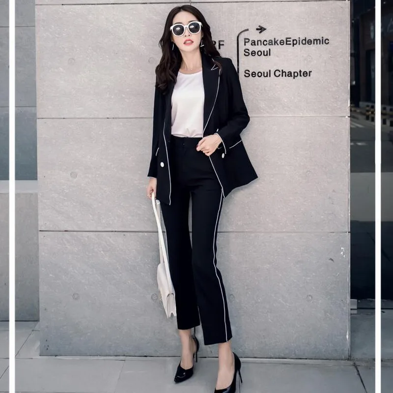 Aliexpress.com : Buy Black Blazer Pants Suit Women Spring Autumn Winter ...