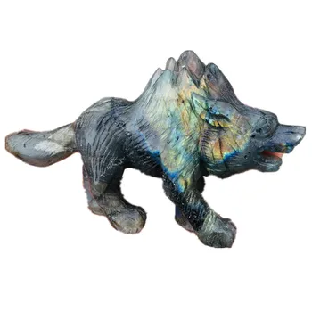 

Natural crystal lapis lazuli evil Wolf collection handicraft point healing reiki meditation chakra Christmas gift