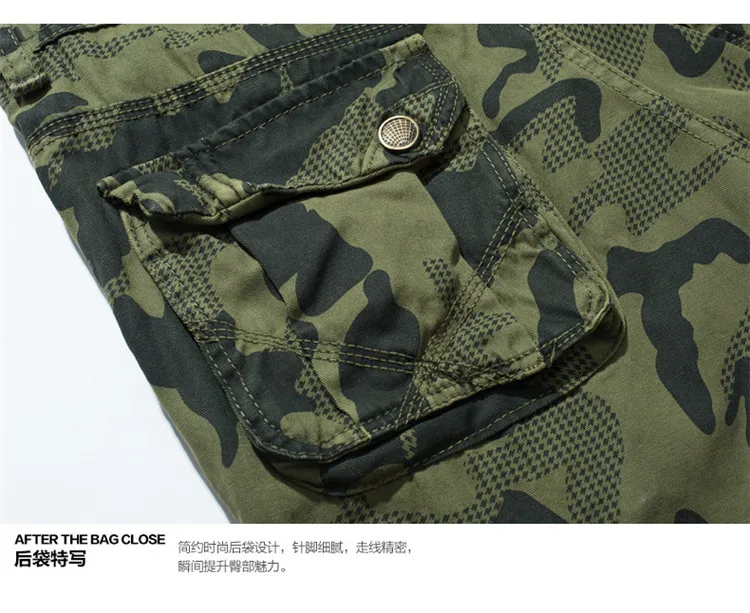 Men's Multi-Pocket Camo Pants Fashion Men Cotton Casual Camouflage Military Cargo Pants Tactical Outdoor Army Trousers No Belt (6)