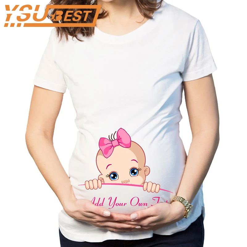 

Women's T-shirts Cartoon Maternity Tops Tees Baby is Loading Funny Pregnancy T shirts Cotton T-shirt for Pregnant Women Tees 2XL