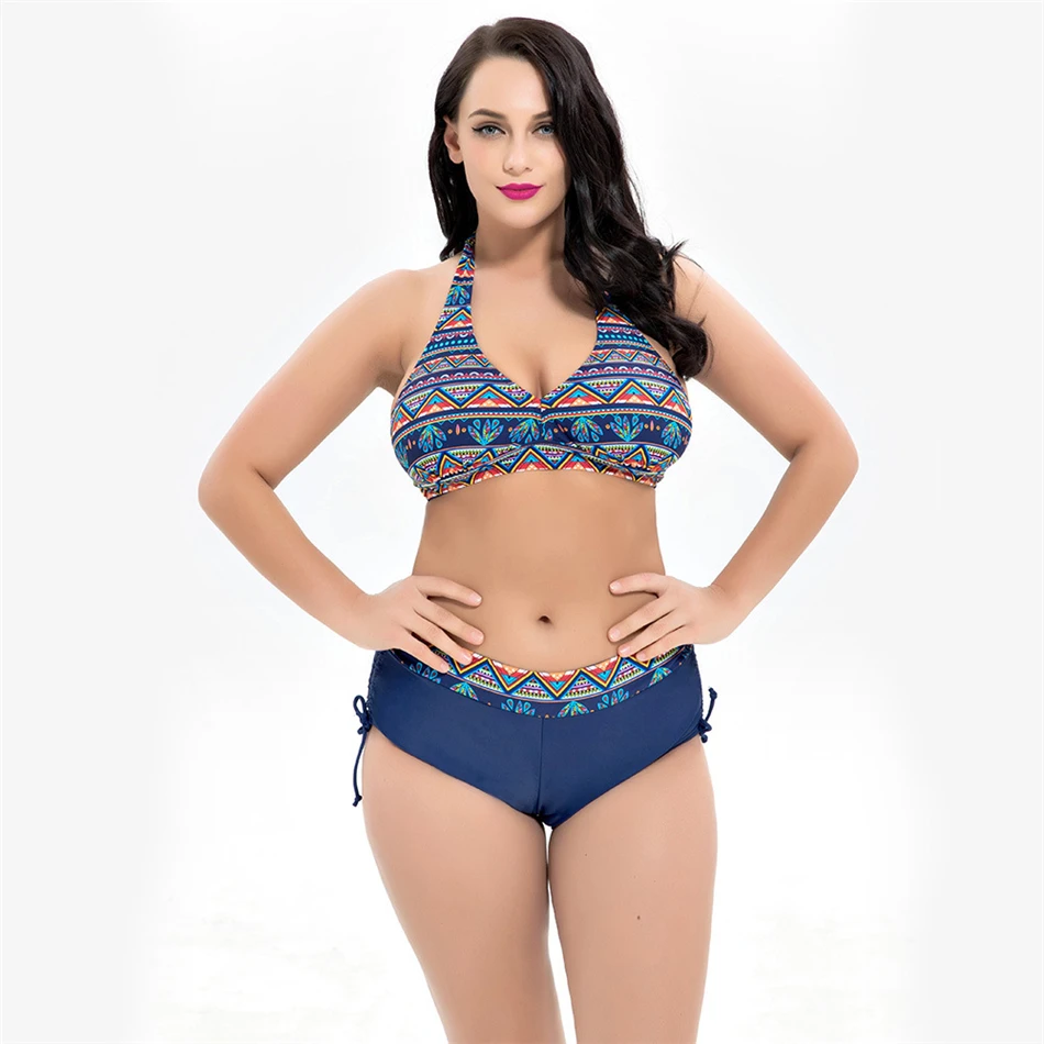 

2018 Plus Size Bikini Set Summer Push Up Sexy Women Swimwear Female Two-Piece Separate Swimsuits Bikinis For Fat Womens biquini