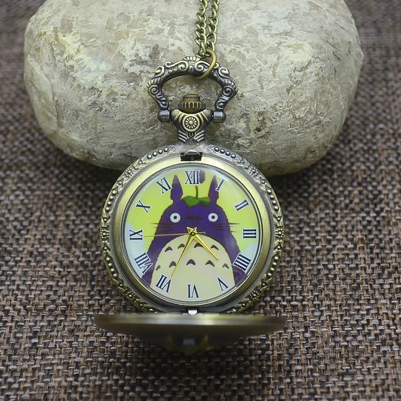 Кварцевые модные карманные часы Тоторо ожерелье женские Chinchilla Lanigera Molina FOB часы мужские милые Мультяшные винтажные