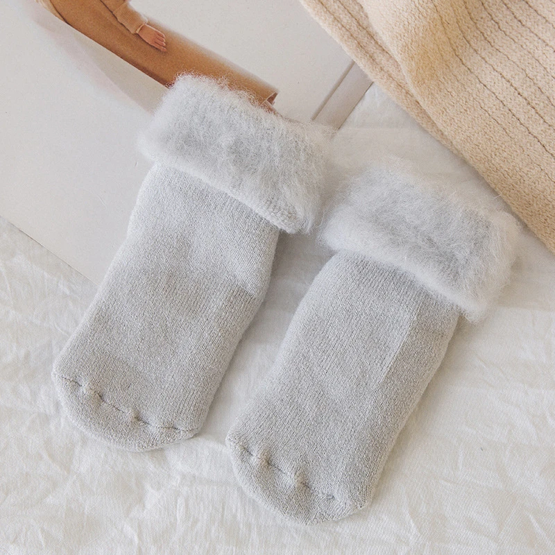 5 цветов, милые зимние носки для малышей теплые толстые хлопковые носки-тапочки для новорожденных мальчиков и девочек