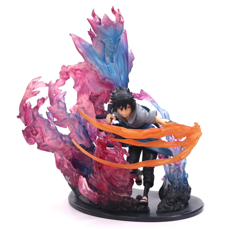 

21cm Anime Naruto PVC Action Figure Zero Uchiha Itachi Fire Sasuke Susanoo Relation Collection Model Toys For Children Xmas gift