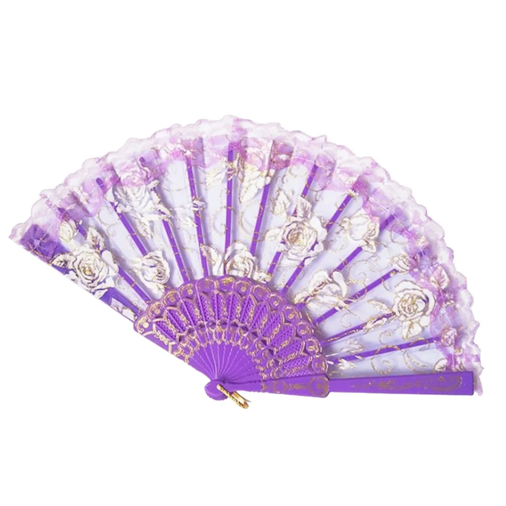 Handheld Fans Folding Fans Bamboo Fans Women's Hollowed Bamboo Hand Holding Summer Held Fan Home Improvement