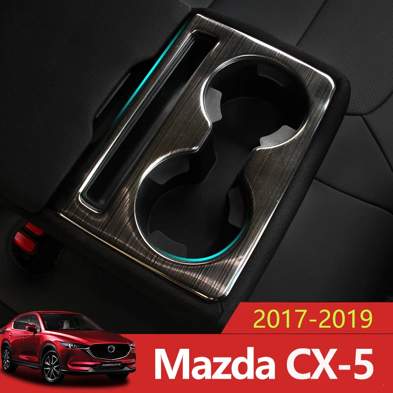 

Stainless Steel Car Rear Seat Water Cup Holder Coffee Bottle Placement Covers Trim For Mazda CX-5 CX5 2017 2018 2019 Accessories
