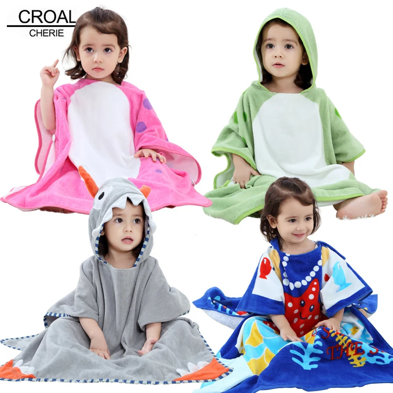CROAL CHERIE Kids Boys Girls Robes Flannel Lovely Animal Hooded Bath