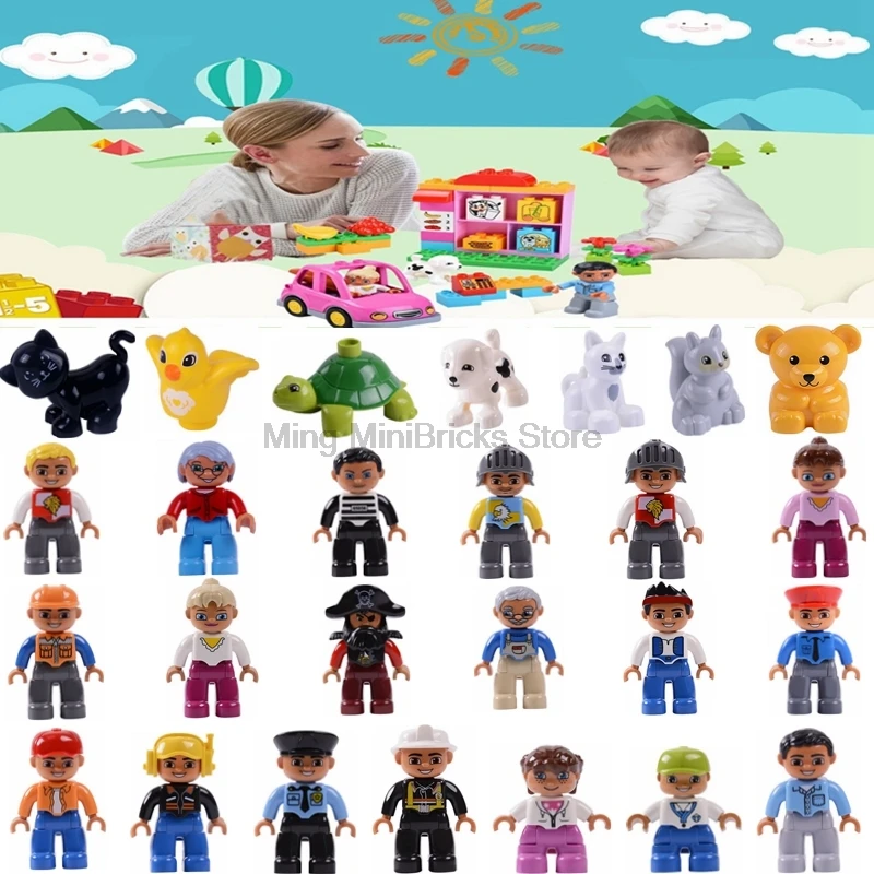 Фигурки конструктора Duplo сборные блоки для детей совместимы с фигурками друзей