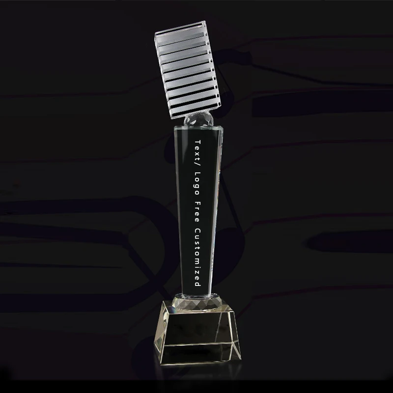 

CTCB0054 New Customized Creative Microphone Music Singer Speech Competition Awards Crystal Cup Souvenir Drop Shipping