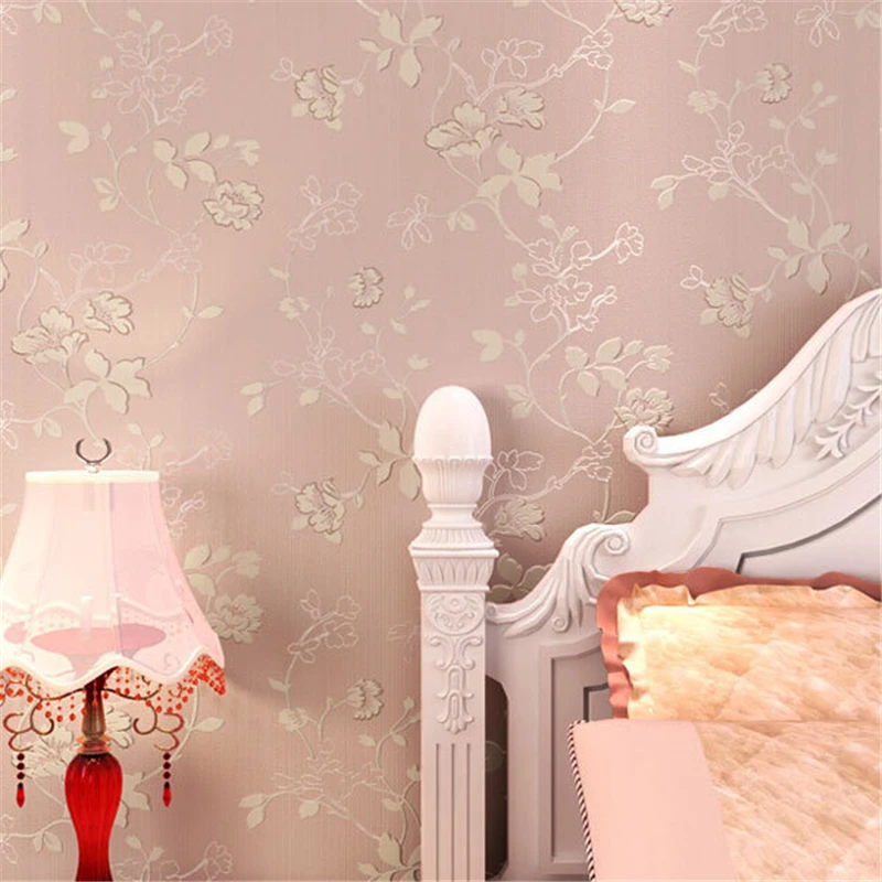 

beibehang Simple Pastoral Style Floral Wallpaper roll 3D Room Decor Mural Wall Decals Fresh Textile Non-woven Wallpapers Sofa