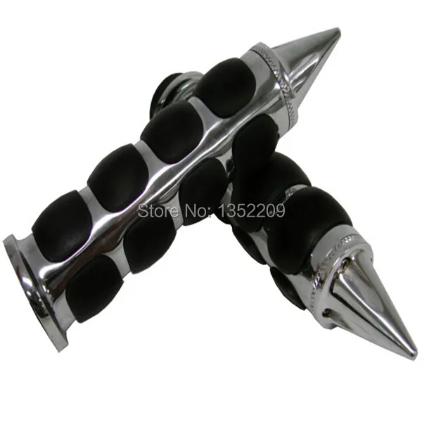 1" Motorcycle Spike Chrome Handlebar Hand Grips Fits For Harley