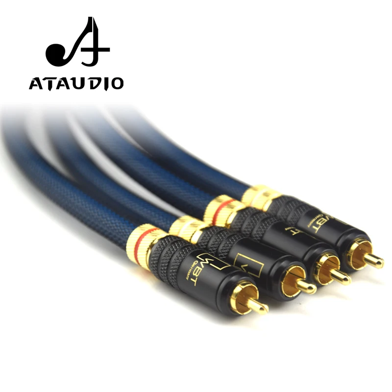  ATAUDIO 1 Pair Rca Cable Siltech G5 Top Grade Silver Plated RCA Male to Male Cable