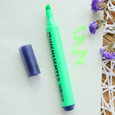 1x прекрасный твердый маркер флуоресцентная ручка маркировки canetas узнать офис обучения каваи флуоресцентные Граффити ручки награда подарок - Цвет: Светло-зеленый