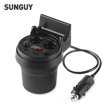 5V 3.1A Dual USB Car Charger & Cigarette Lighter Adapter with LED display fast charger for iPhone for Samsung Unviersal Portable