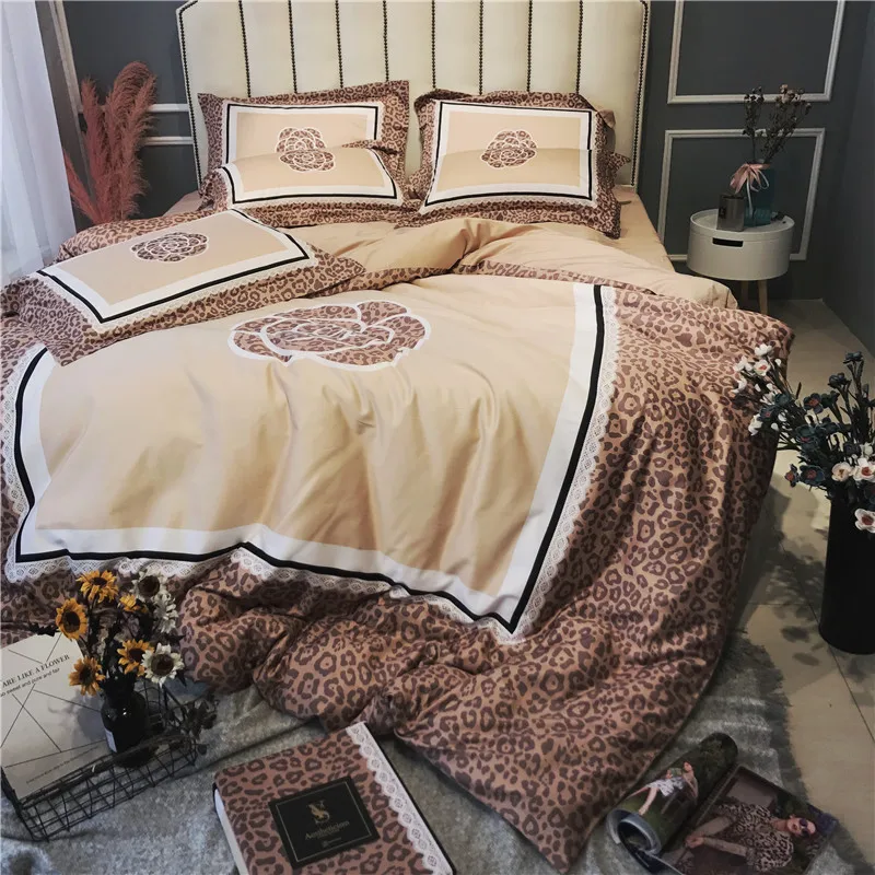 Egyptian cotton Bed Set Duvet Cover Bed Sheet adults Cover Set Home Textile red color Bed Linens 4pcs Bedding Sets 28 IMG_5988