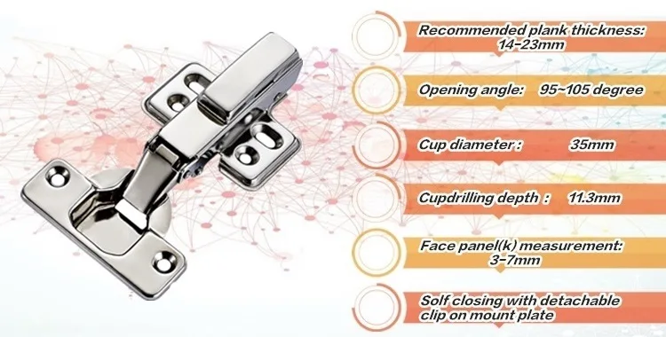 Soft Closing Stainless Steel 304 Hinge Full Overlay Hydraulic Hinge with arm cover, screws included0