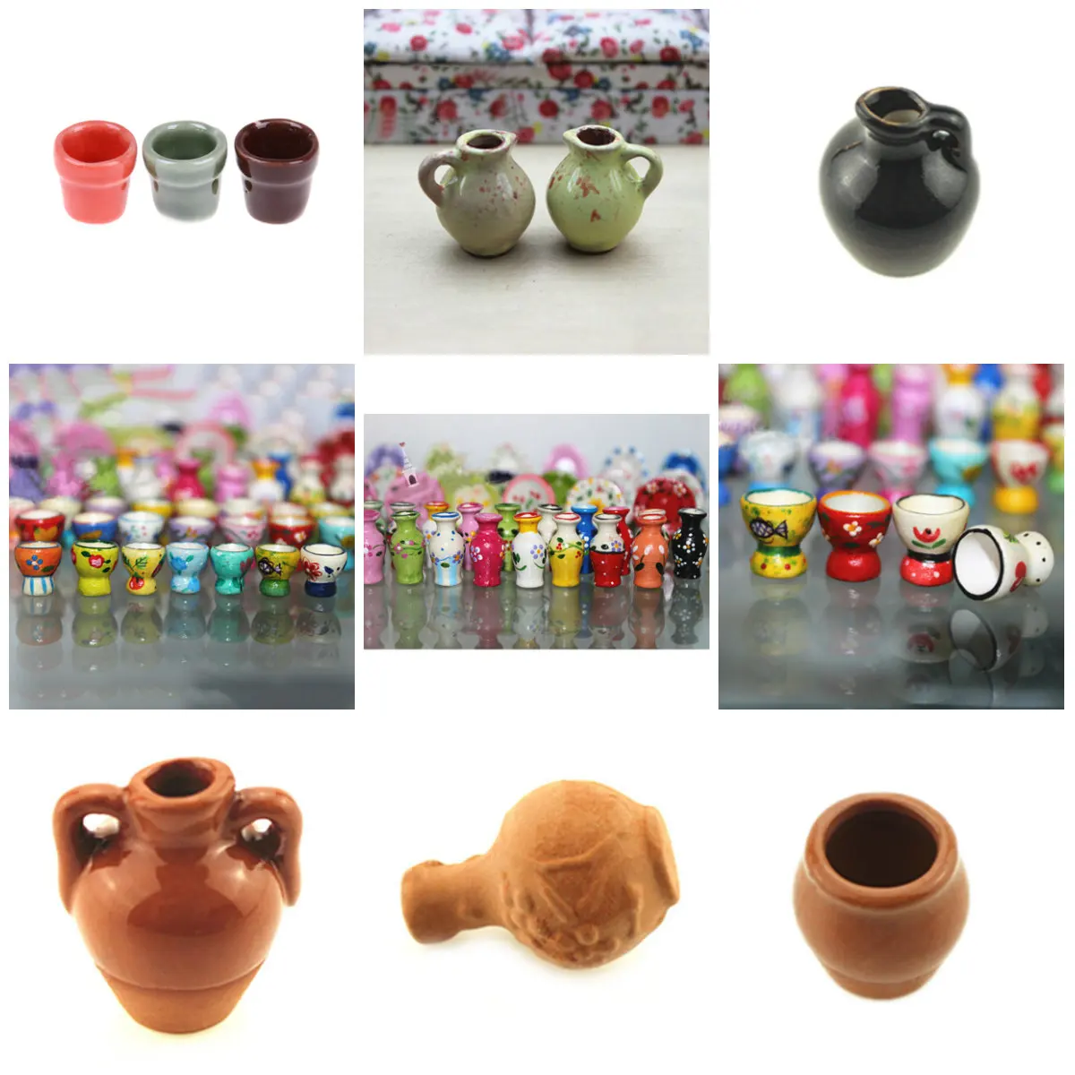 

Miniature Dollhouse Mini Ceramic Vase Accessories Doll house Miniatures 1:12 Accessories Decorative Miniature Porcelain